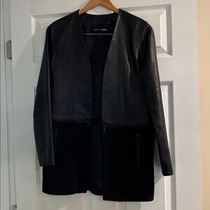 J Brand Black Leather and Suede Jacket